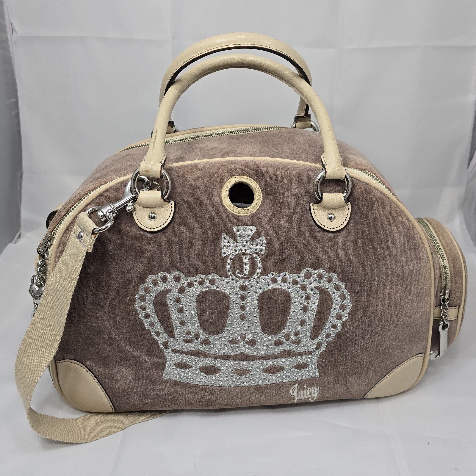 Vintage Y2K Super Rare Juicy Doggy Couture S-M Velour Dog Carrier Scottie Crown Vintage Y2K Super Rare Juicy Doggy Couture S-M Velour Dog Carrier Scottie Crown