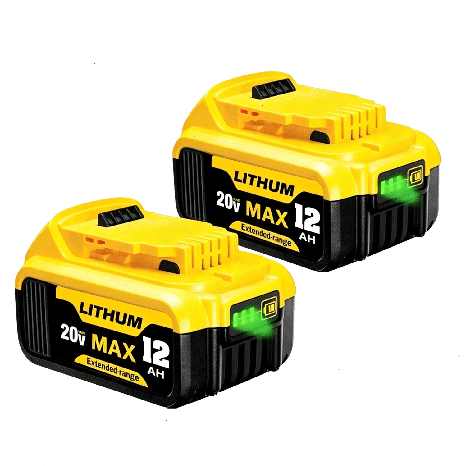2/4Pack Max 15.0AH 20V Replace For DeWalt 20 Volt Lithium Ion Battery DCB206-2
