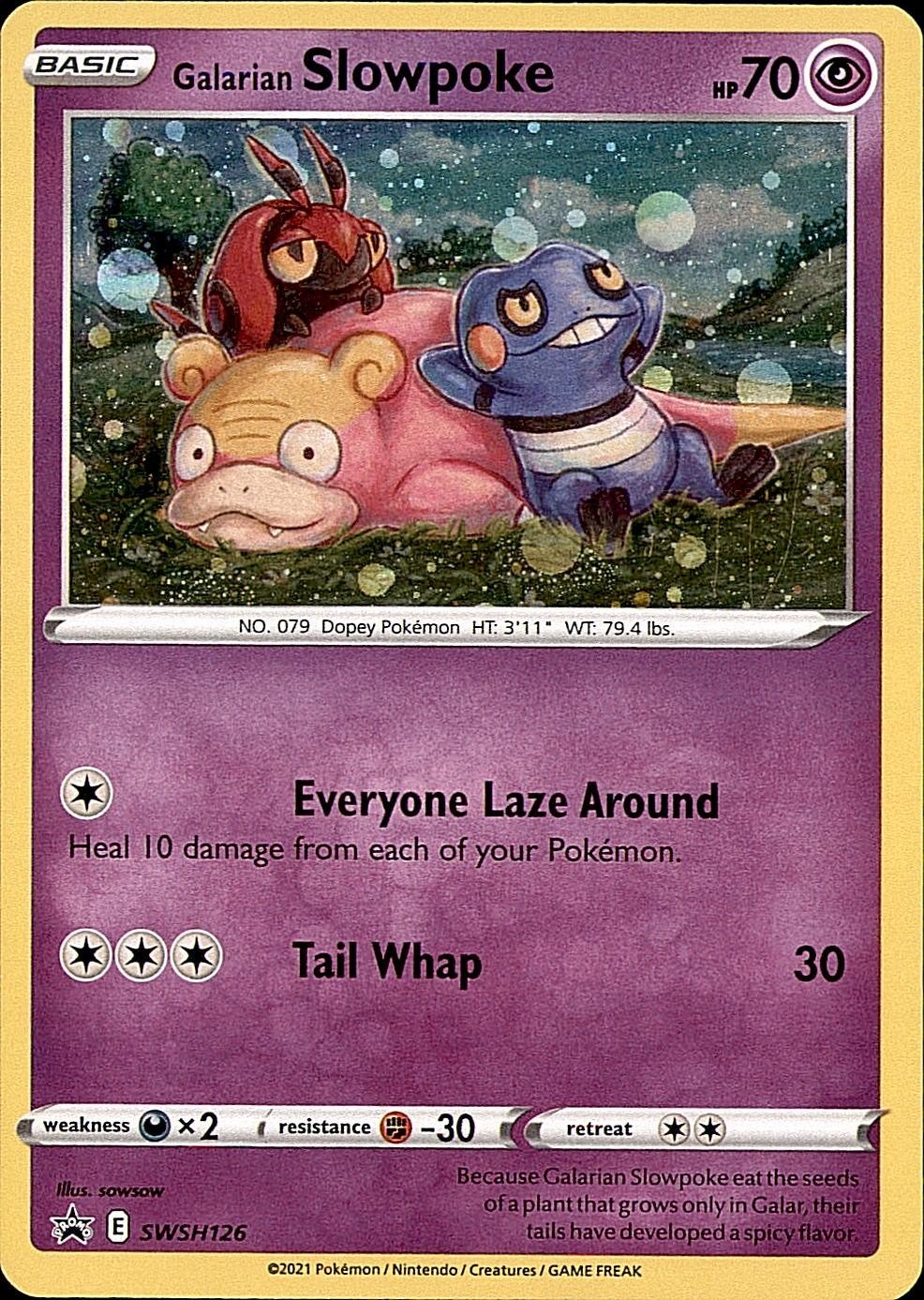 Galarian Slowpoke SWSH126 Holo Promo Sword & Shield Promo Pokemon Lightly Played