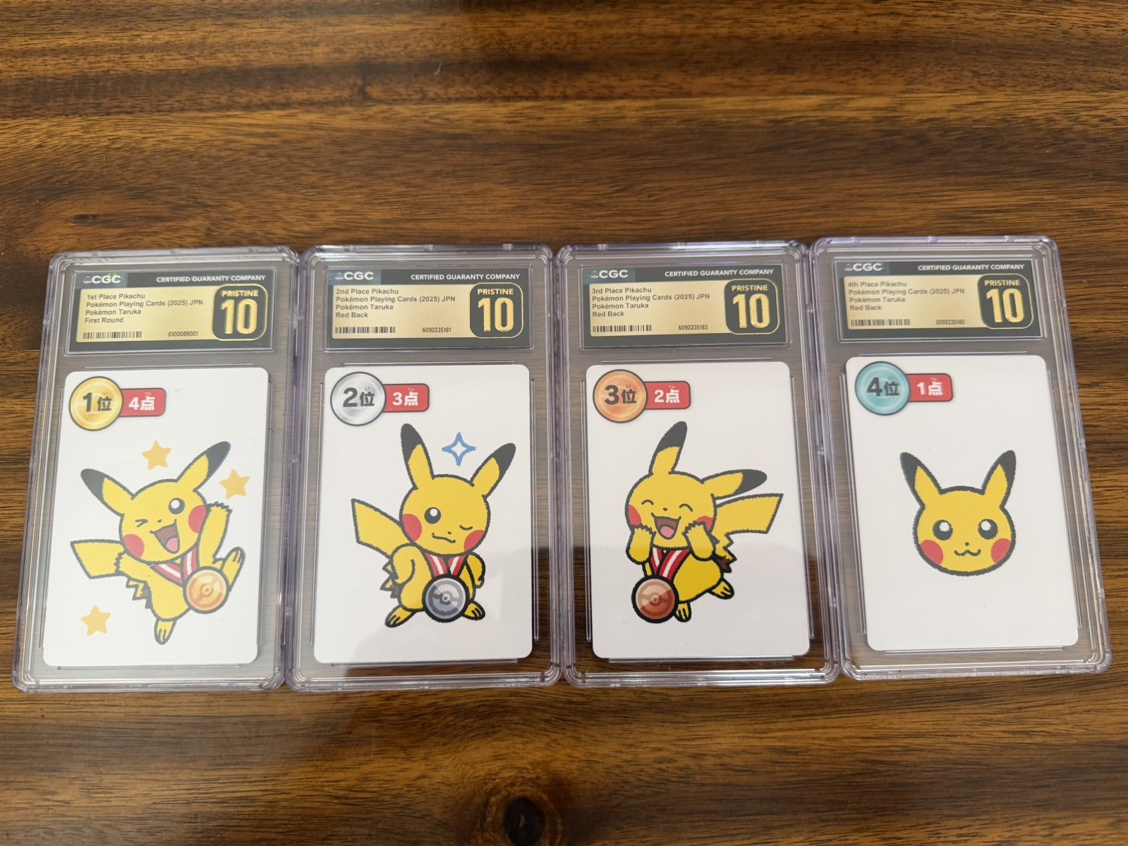 Pikachu Graded Pristine 10 Lot 1st 2nd 3rd 4th Place Taruka Tournament