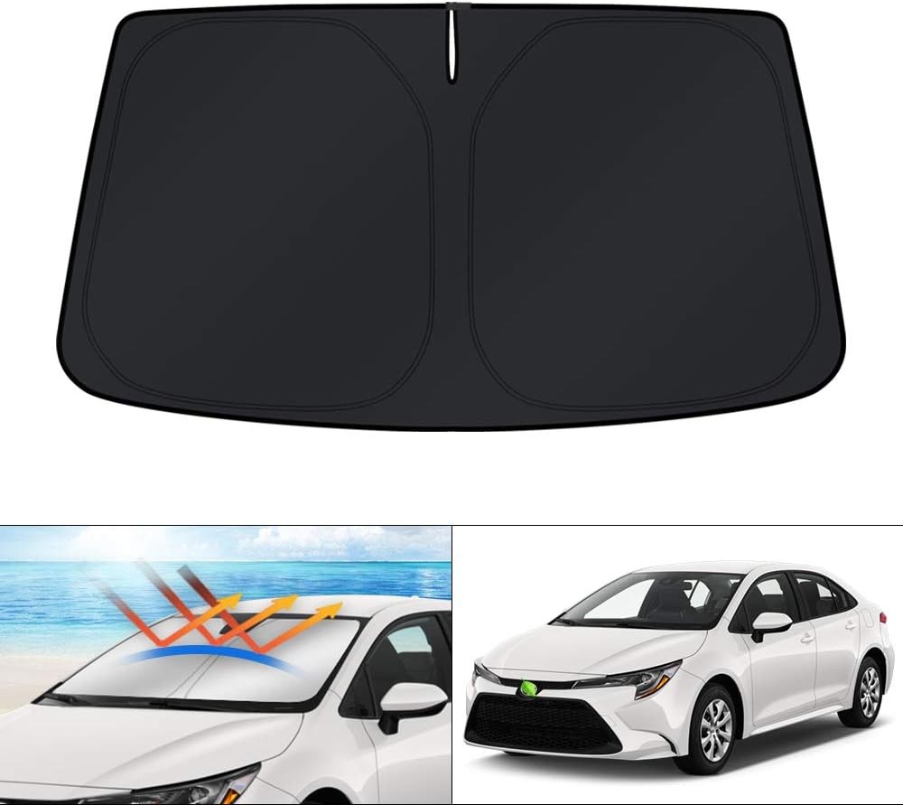 Custom Fit Windshield Sun Shade for Toyota Corolla (Foldable, Blocks UV Rays)
