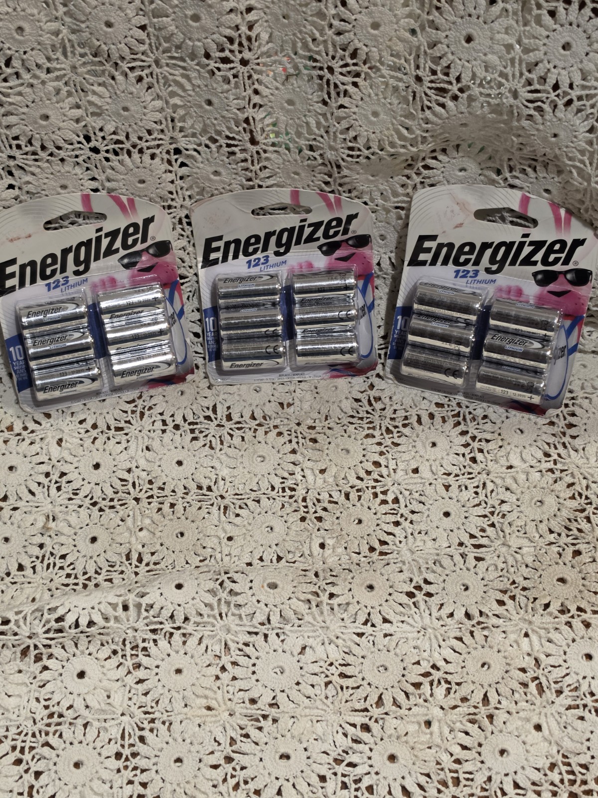 2X Energizer 123 Lithium CR123A Batteries 3V 6-Pack EL123BP-6 UPN-172343 12/2035