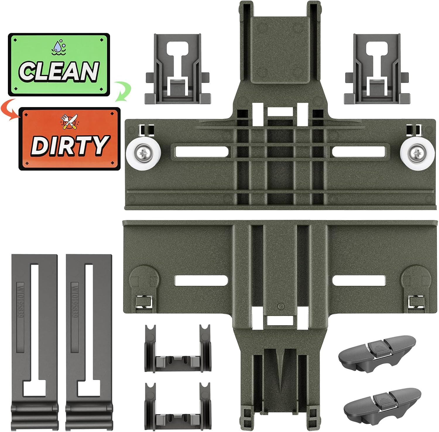 UPGRADED W10350376 W10350374 Dishwasher Top Rack Parts for Kenmore Dishwasher