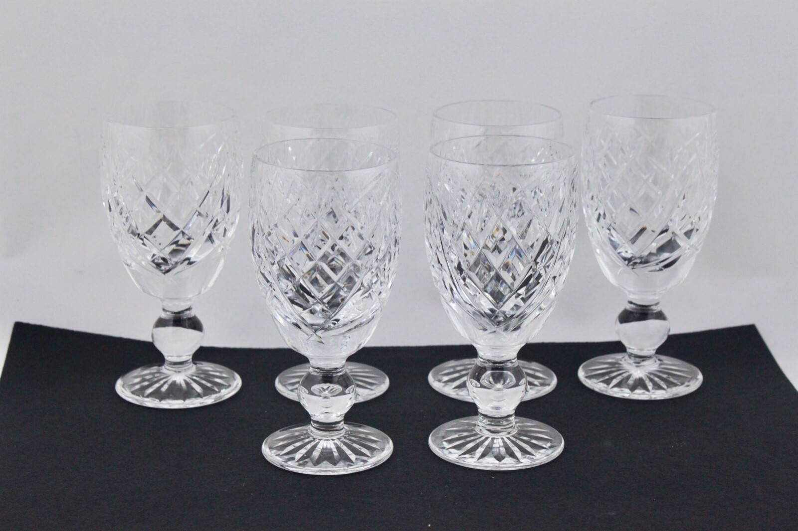 SET OF 6 WATERFORD CRYSTAL BOYNE SHERRY GLASSES - MINT