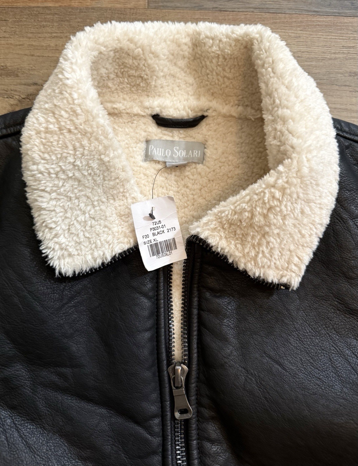 Paulo Solari NEW BOMBER JACKET Men’s X-Large XL Coat Black Winter Limited NWT