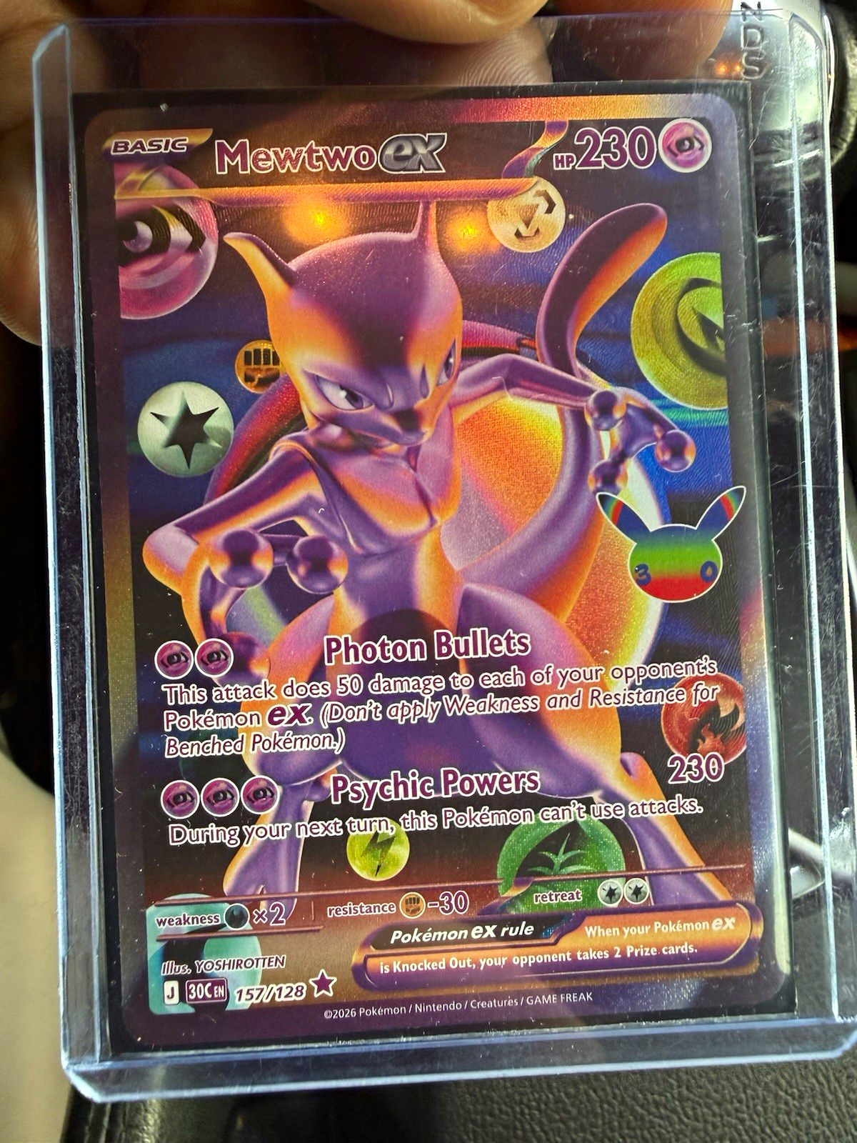 Mewtwo EX 157/128 Futuristic Rare Pokemon 30th Celebration Mewtwo EX 157/128 Futuristic Rare Pokemon 30th Celebration