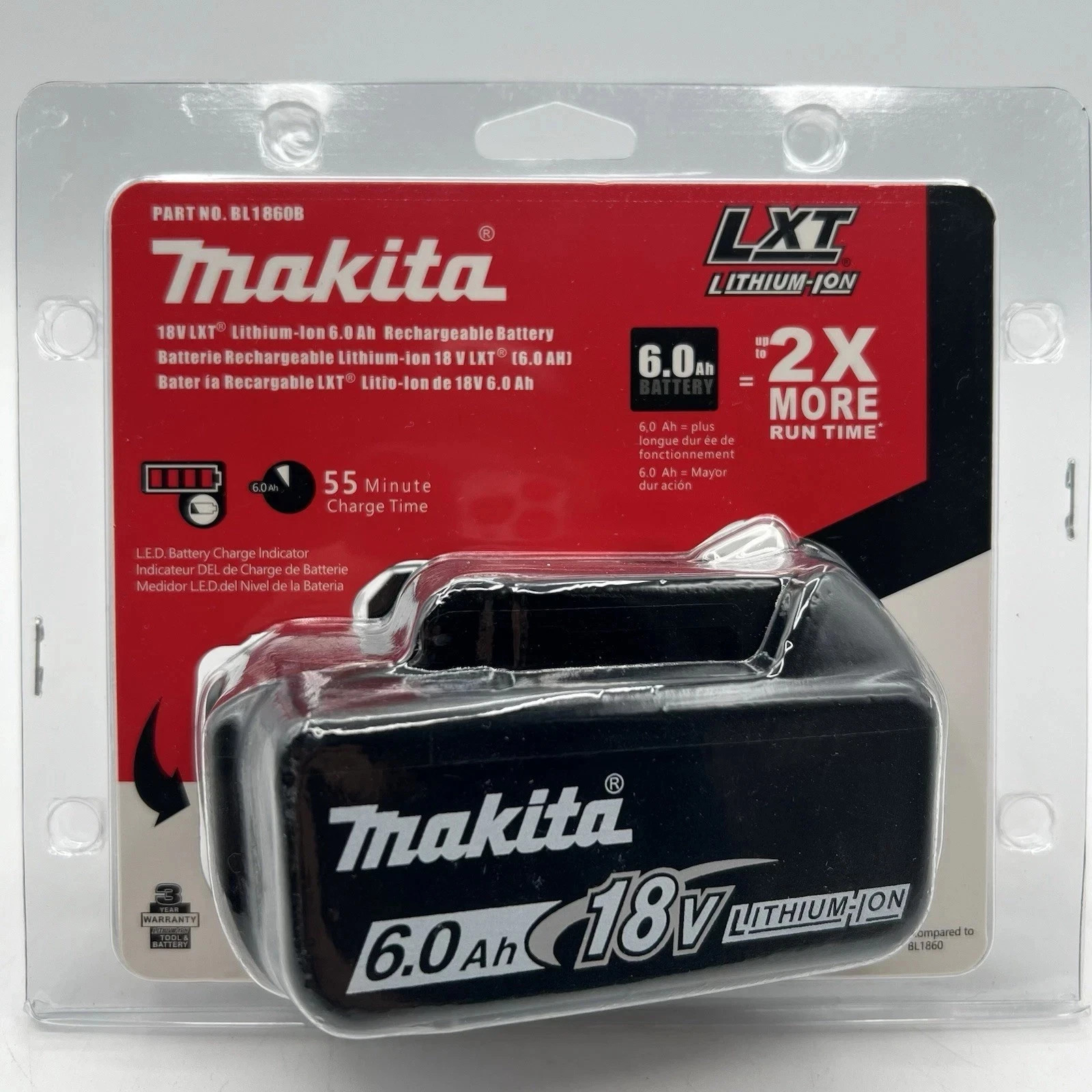Makita BL1860B 18V LXT Lithium-Ion 6.0 Ah Battery NEW FREE USA SHIPPING SEALED Makita BL1860B 18V LXT Lithium-Ion 6.0 Ah Battery NEW FREE USA SHIPPING SEALED