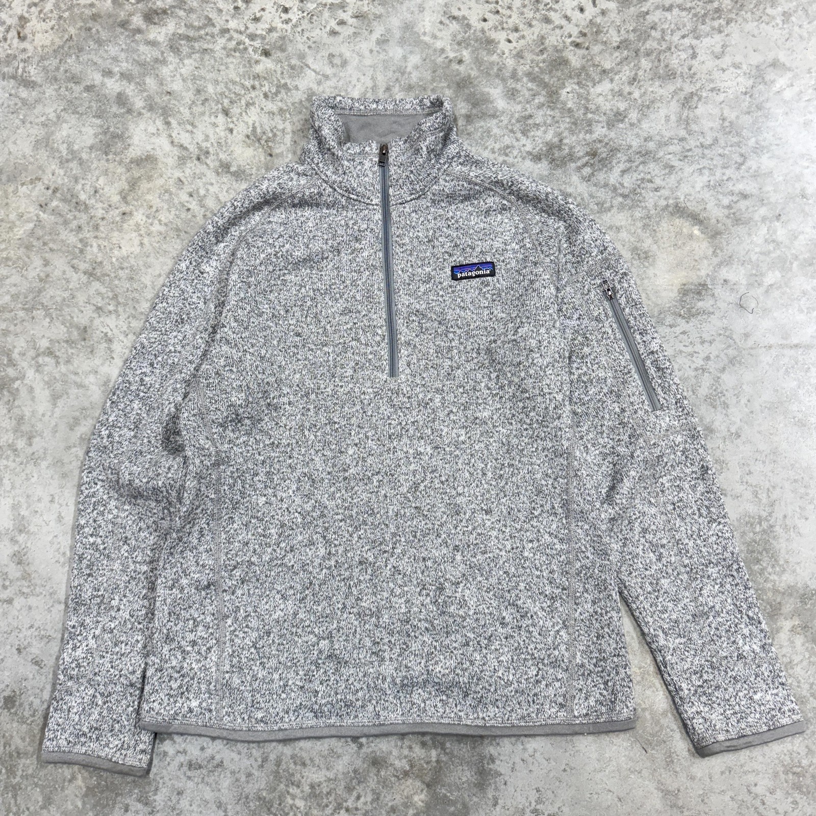 Patagonia Sweater Womens Medium Gray Better Sweater 1/4 Zip Fleece Knit