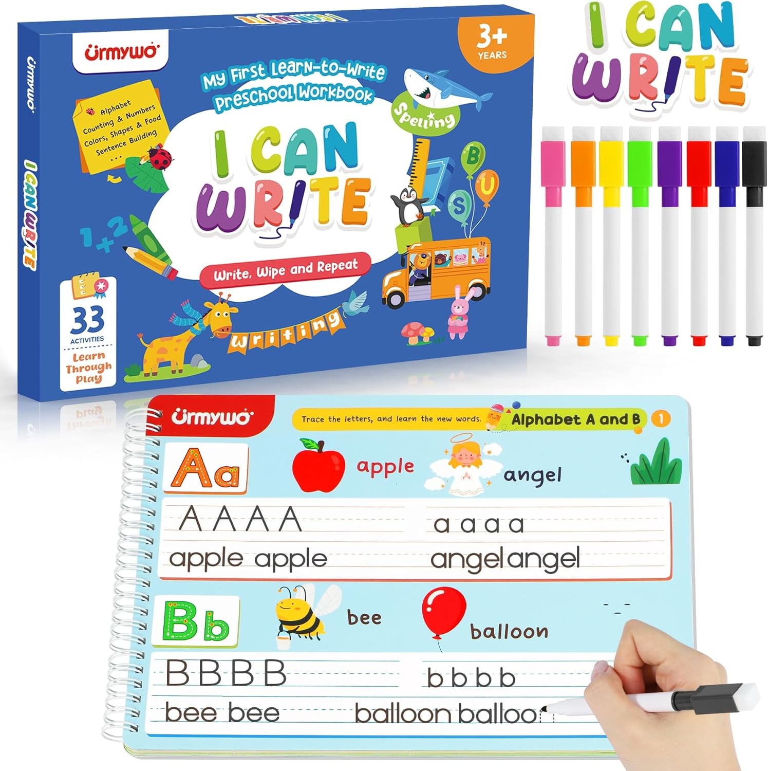 Preschool Learning Workbook Alphabet Tracing Writing Practice for Kids Ages 2-5