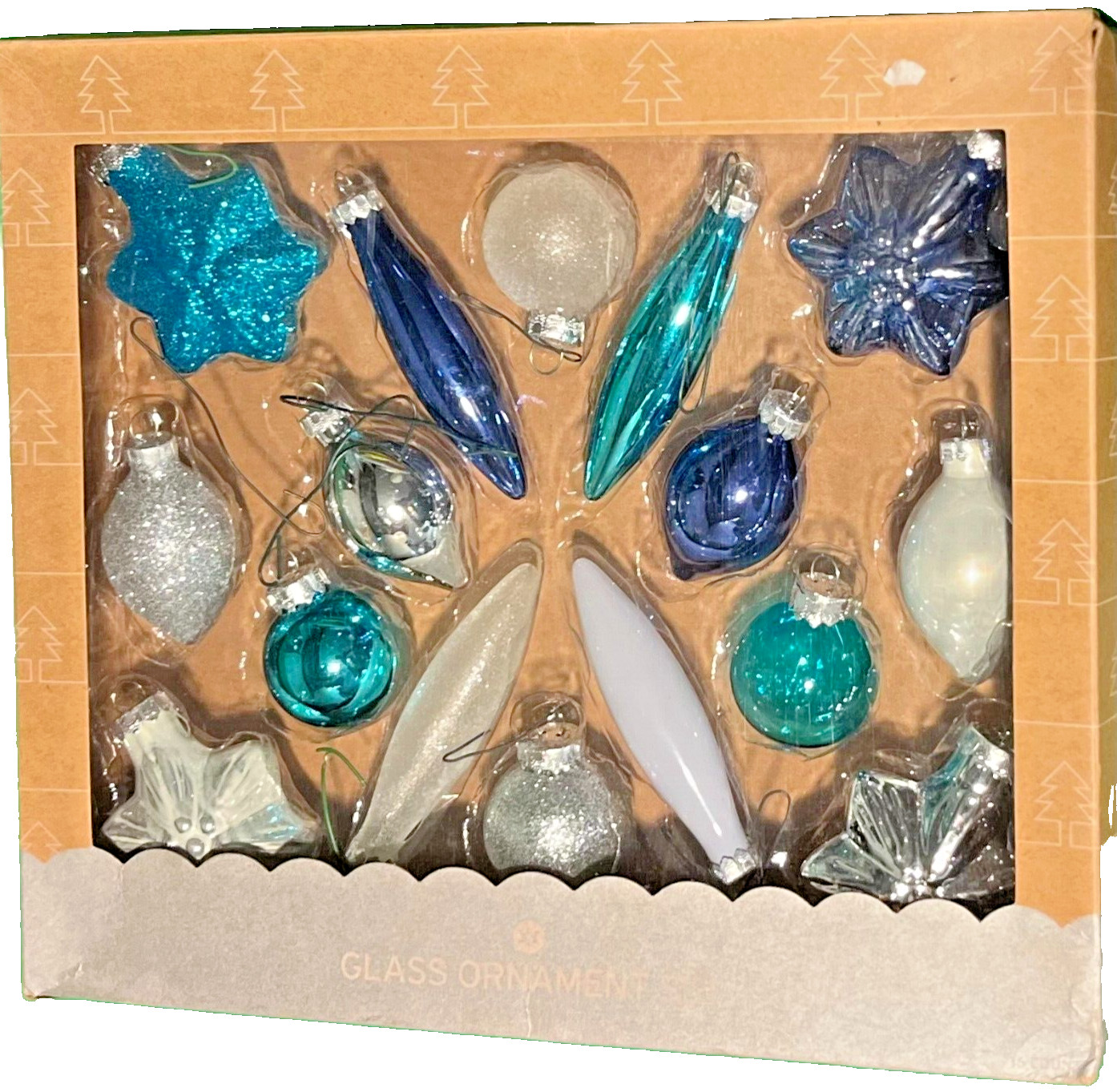 Christmas Glass Hanging Ornaments Handmade 16 Assorted Variety 1990