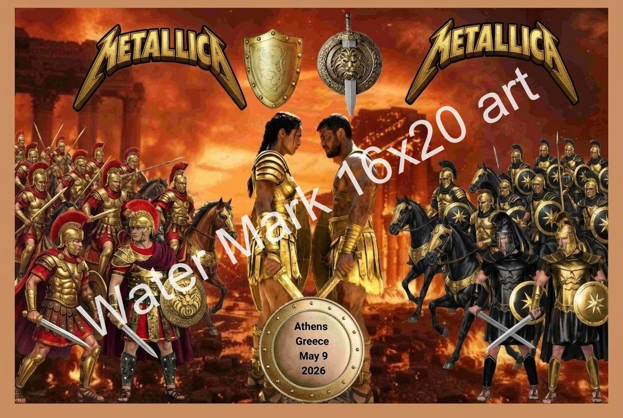 Metallica 24x36 Athens Greece May 9, 2026, Poster