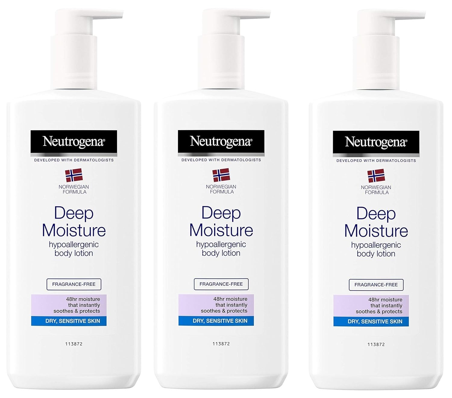 Neutrogena DEEP MOISTURE Hypoallergenic Body Lotion 13.5 fl oz NEW-(3 PACK) New