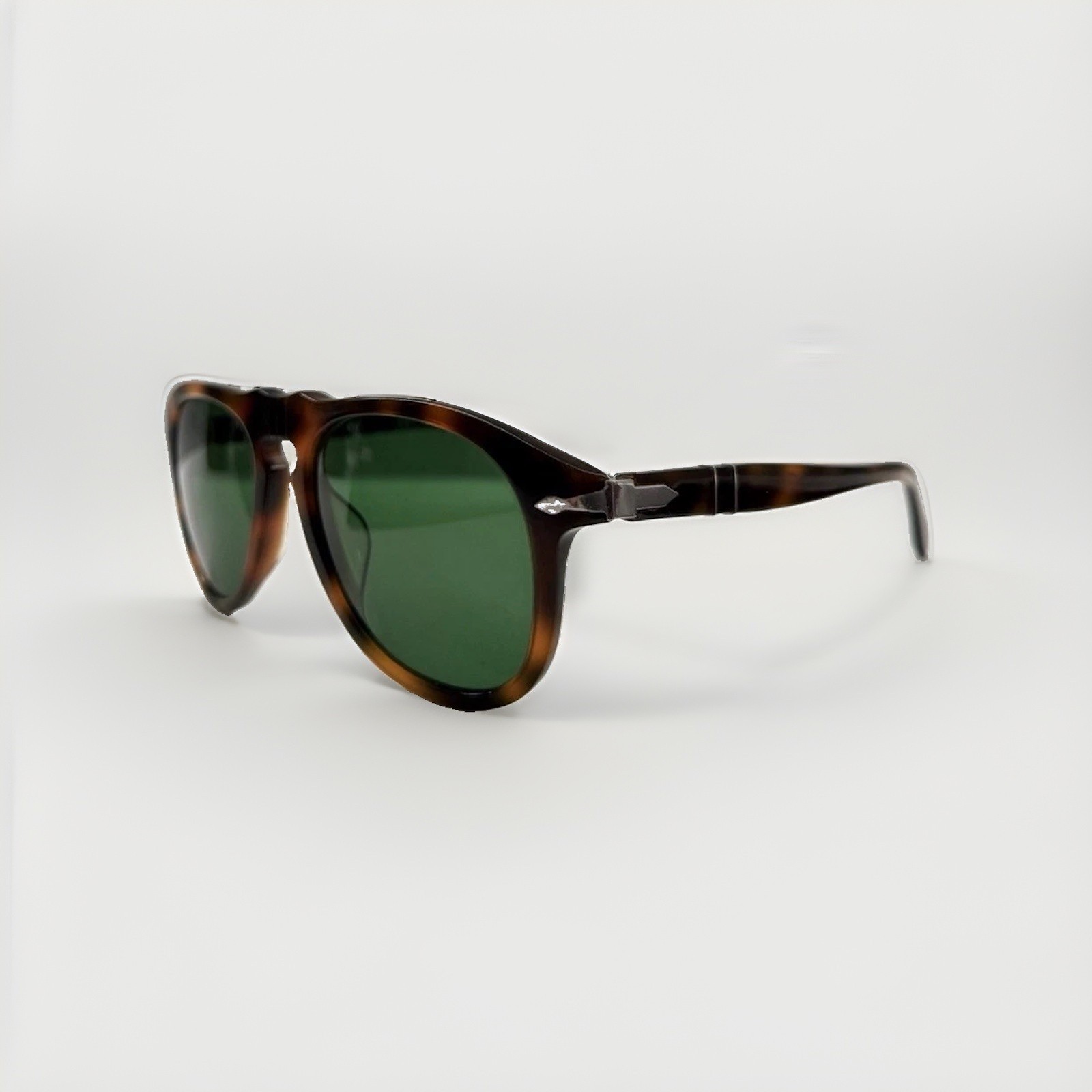 Persol 649 Vintage Tortoise Shell Brown Green  Crystal Sunglasses Ratti era