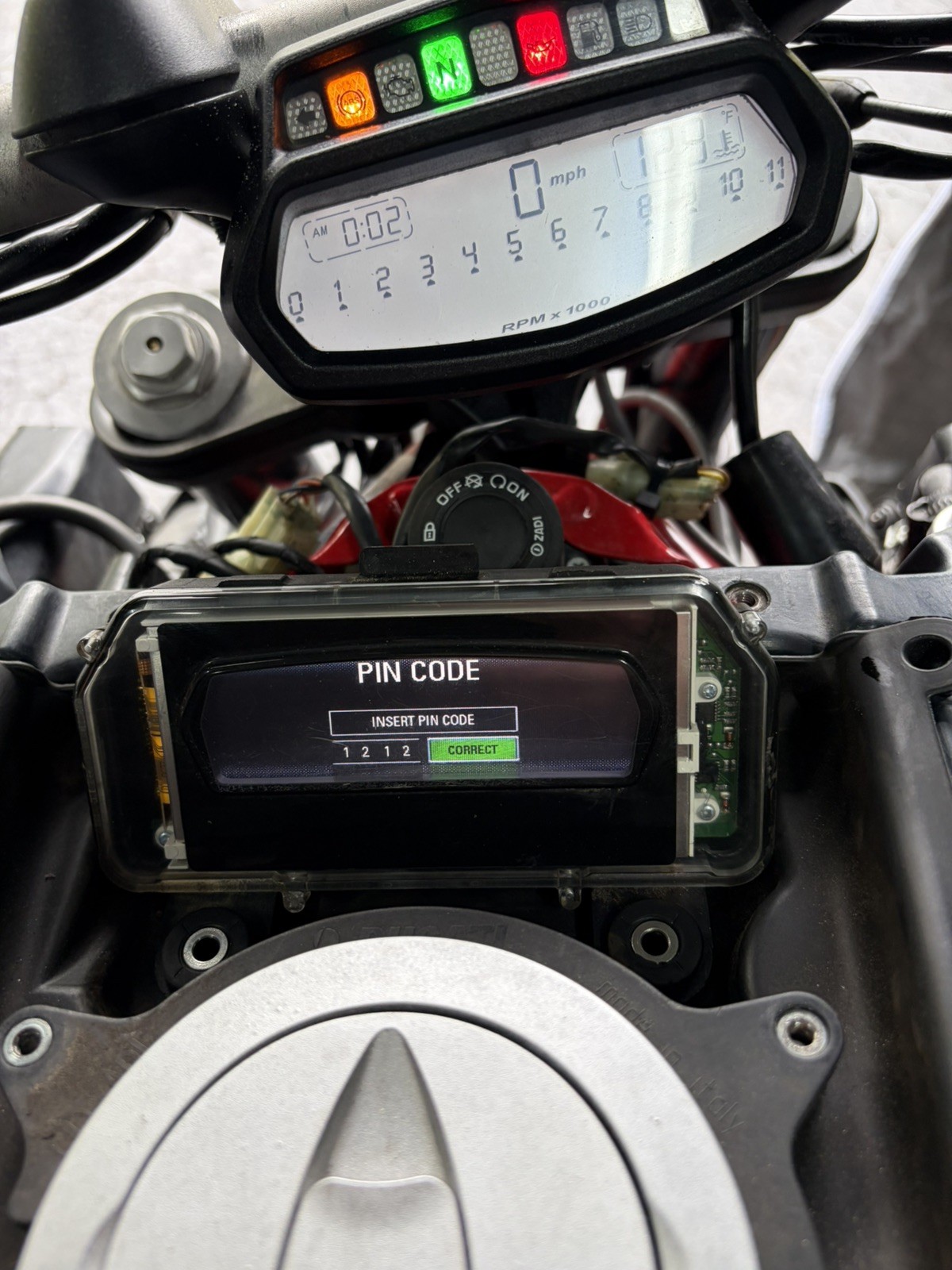 11-14 Ducati Diavel Front Lower Instrument Cluster Dashboard Gauge Tach Clock