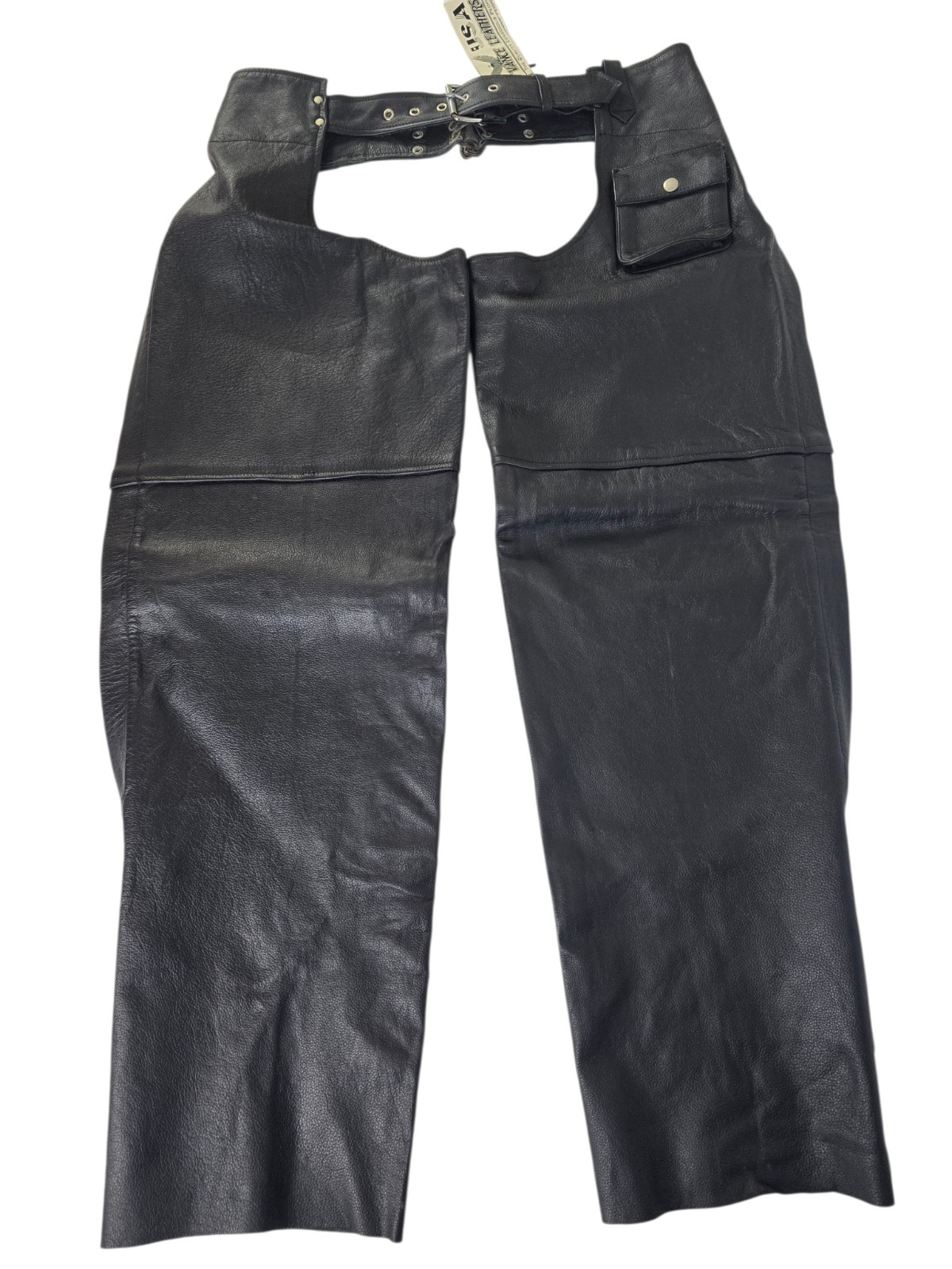 2XL Mens Leather Motorcycle Chaps Zip-Out Insulated Style Leather Pants NWT Flaw 2XL Mens Leather Motorcycle Chaps Zip-Out Insulated Style Leather Pants NWT Flaw
