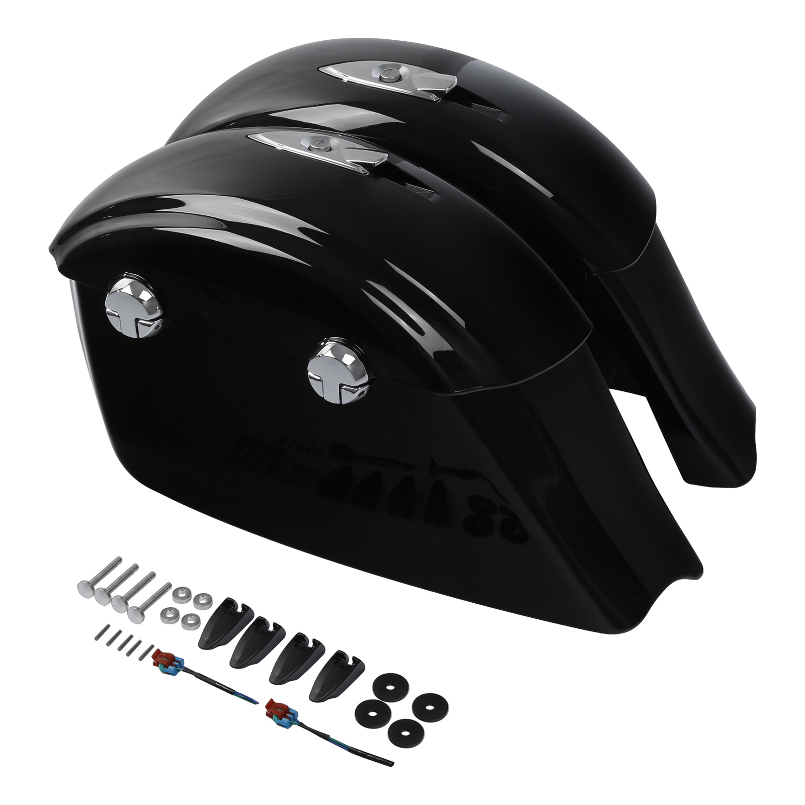 Hard Saddle Bag &Electronic Latch For Indian Roadmaster Chieftain Classic Black