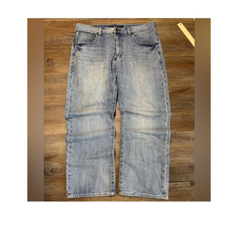 Mens Sean John Y2K Baggy Jeans Light Wash Denim 36x30 Streetwear Relaxed Fit