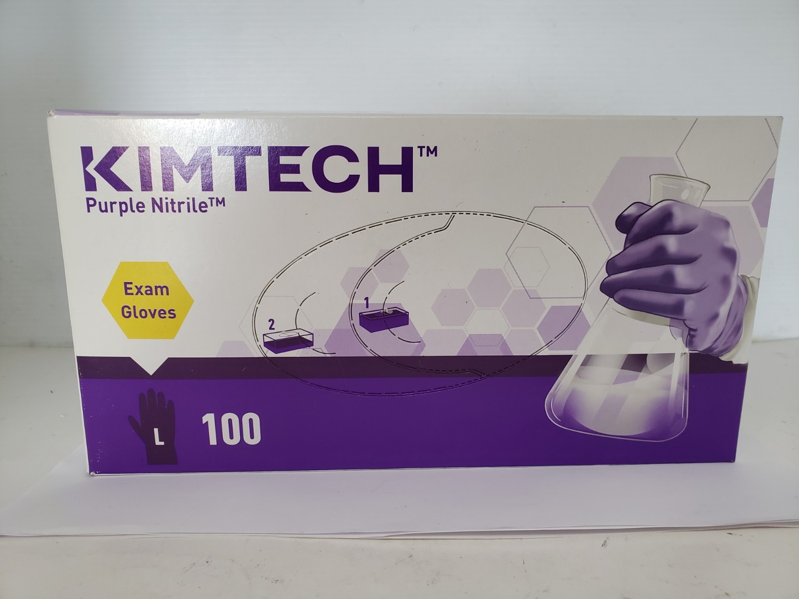 KIMBERY-CLARK KIMTECH 55083 LARGE DISPOSABLE NITRILE GLOVES, PURPLE, 100 CT NIB