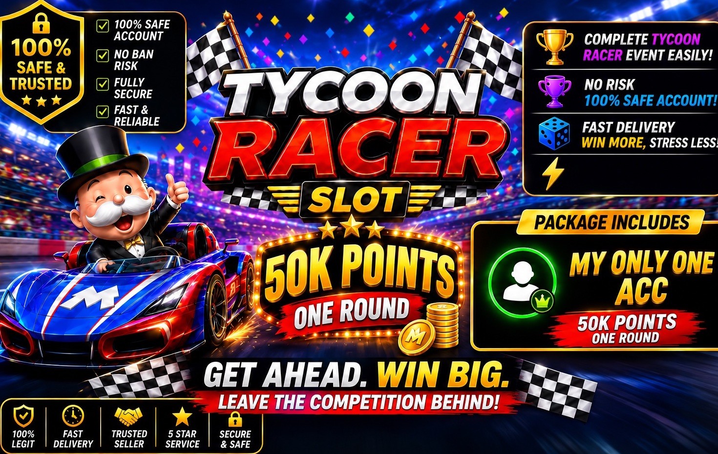 TRANSYLVANIA Tycoon Racers -50k points🥇(23rd september) (ONE ACC)