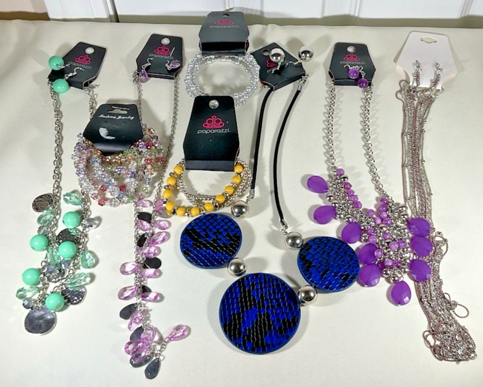 Paparazzi Jewelry Sets 5 Necklaces & Matching Earrings & 3 Bracelets New Chunky
