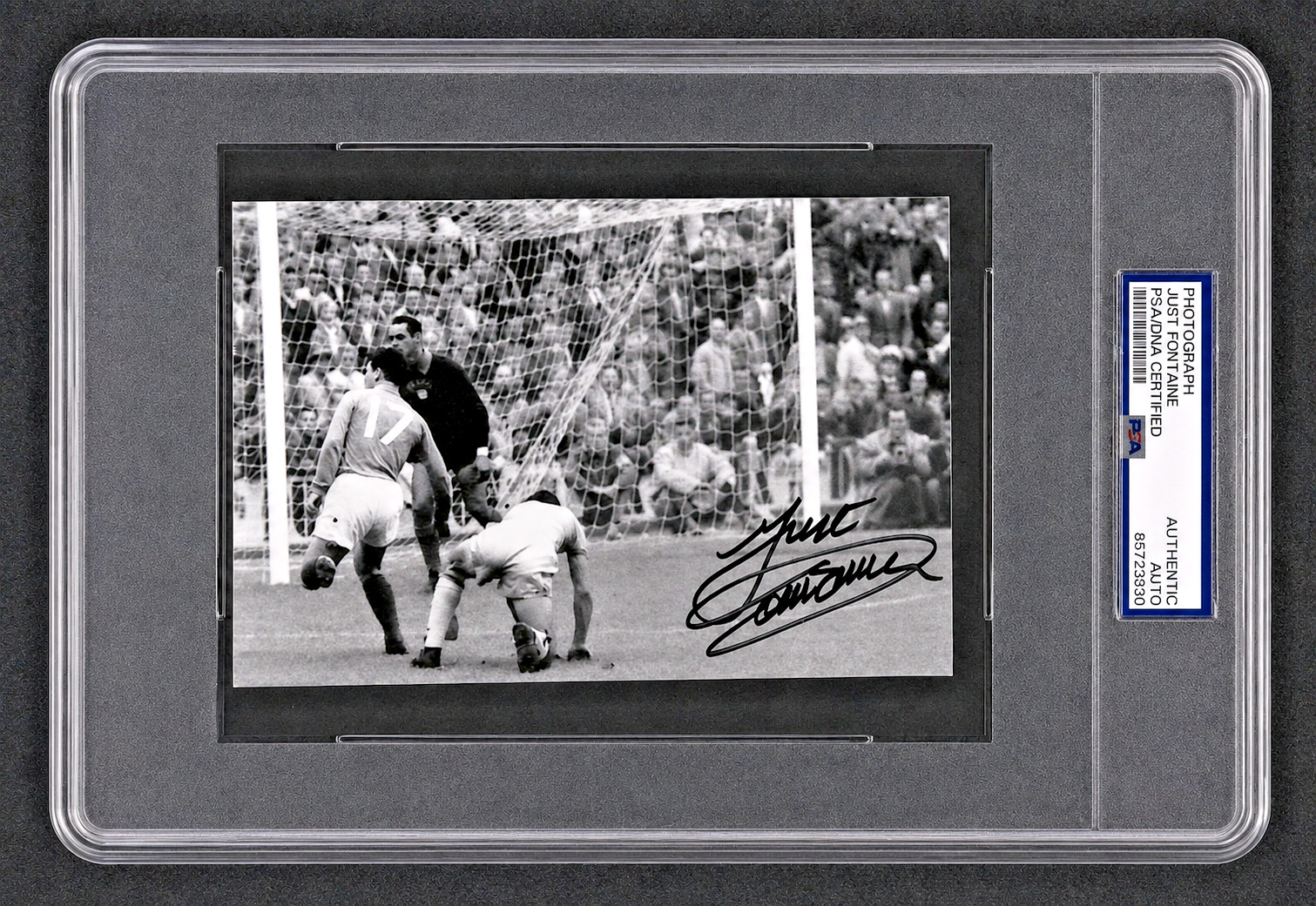 Signed Just Fontaine Photo World Cup Goal Record 1958 WC France Auto Rare PSA