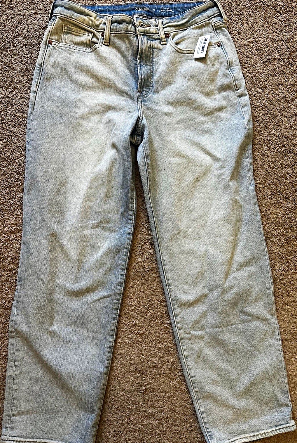 Old Navy Women\'s OG Straight Light Wash Light Blue Mid Rise 5-Pocket Jeans 4