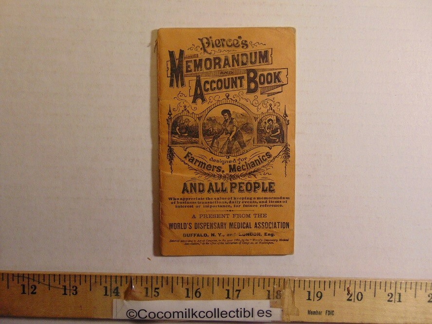 Vintage 1886-87 Pierce\'s Memorandum & Account Book Farmers Mechanics Buffalo NY