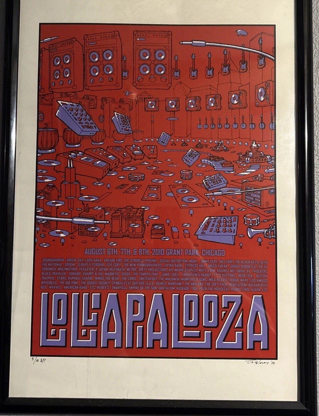 Lollapalooza Poster 2010 Chicago, Ripley, Artist Proof 5/12