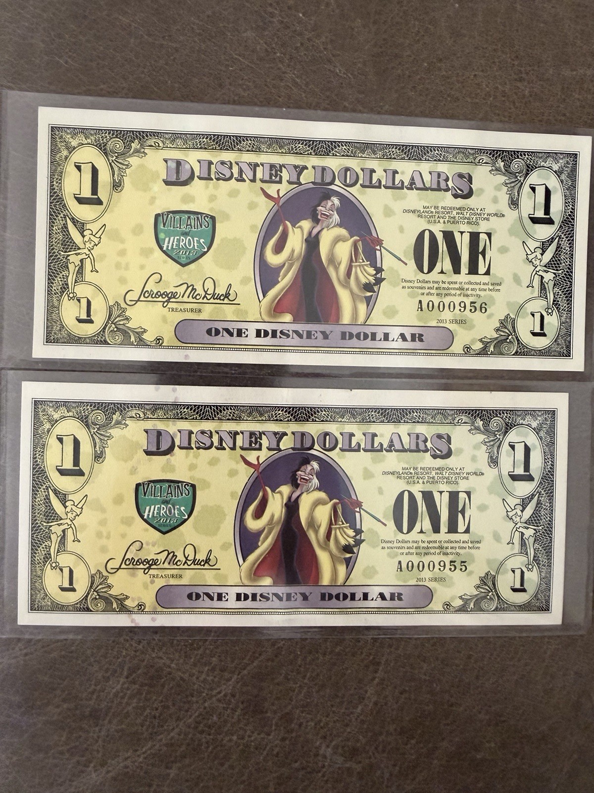RARE Disney Dollar: 2013 Cruella RARE Disney Dollar: 2013 Cruella