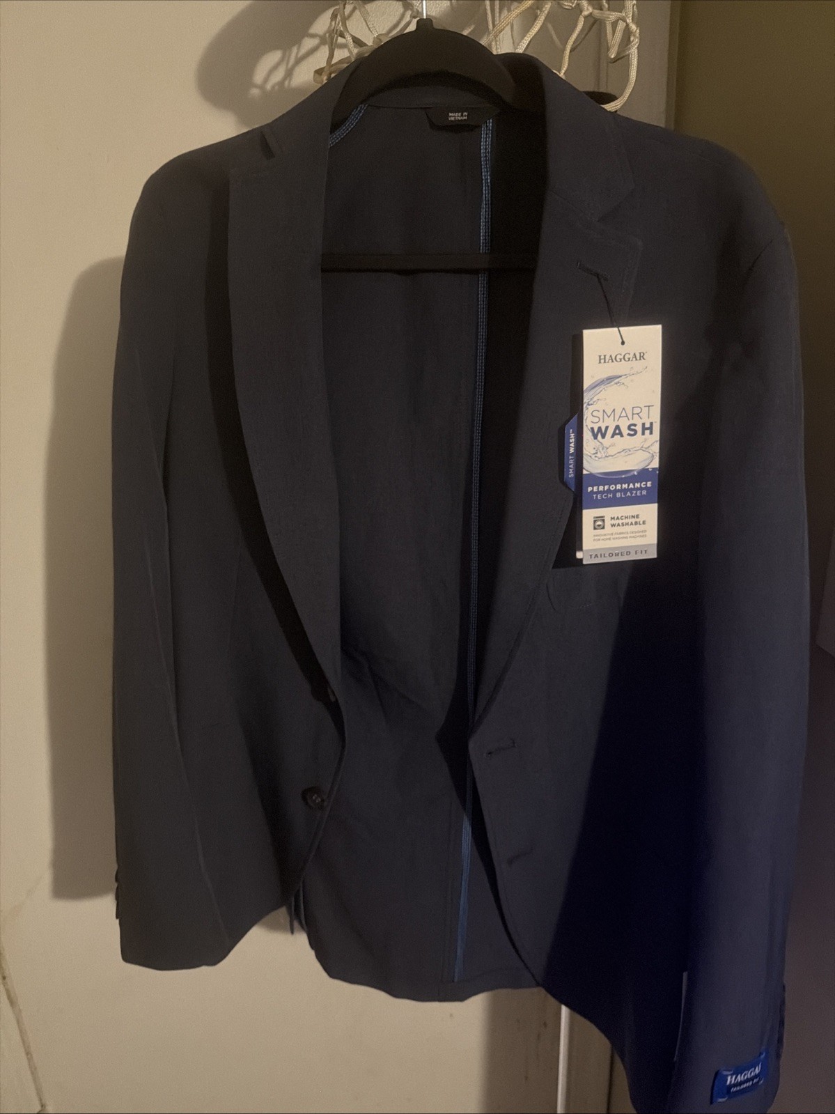 Haggar Men\'s Smart Wash Performance Blazer & Jackets Midnight Tailored Fit