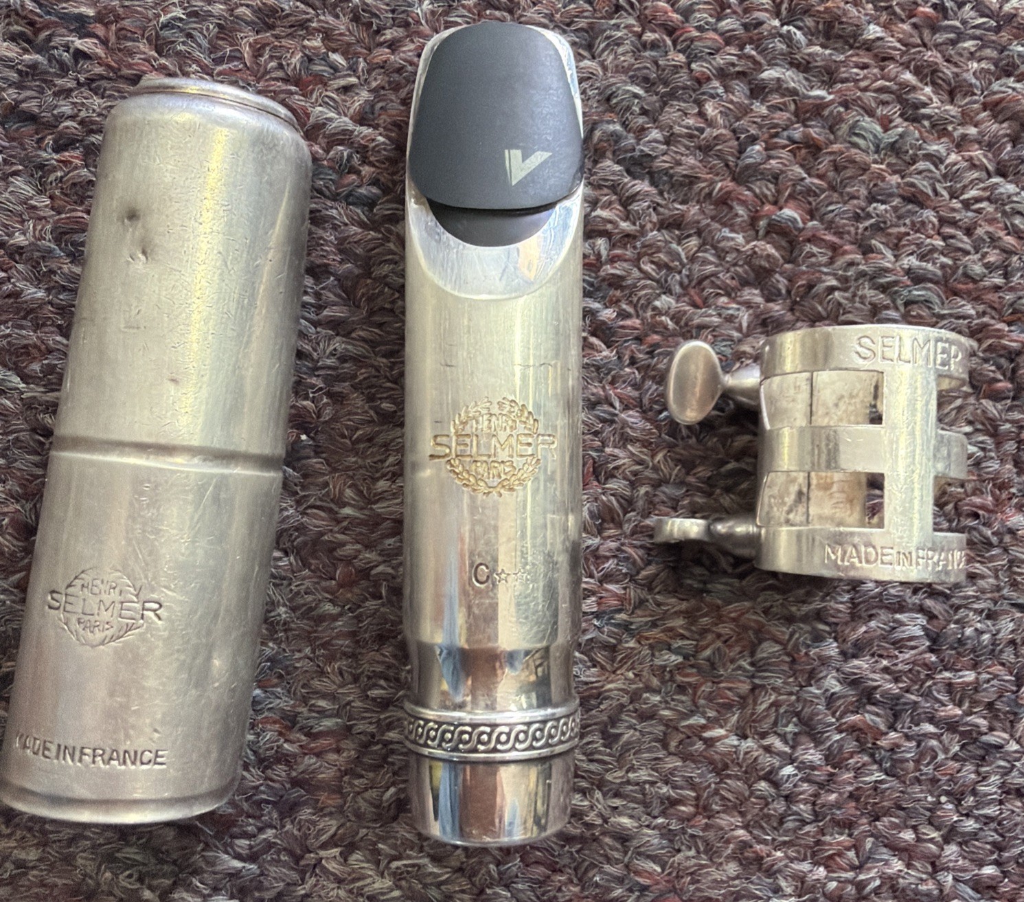 Selmer Paris C**Alto Saxophone Metal Mouthpiece w/ Ligature Silver Plated,