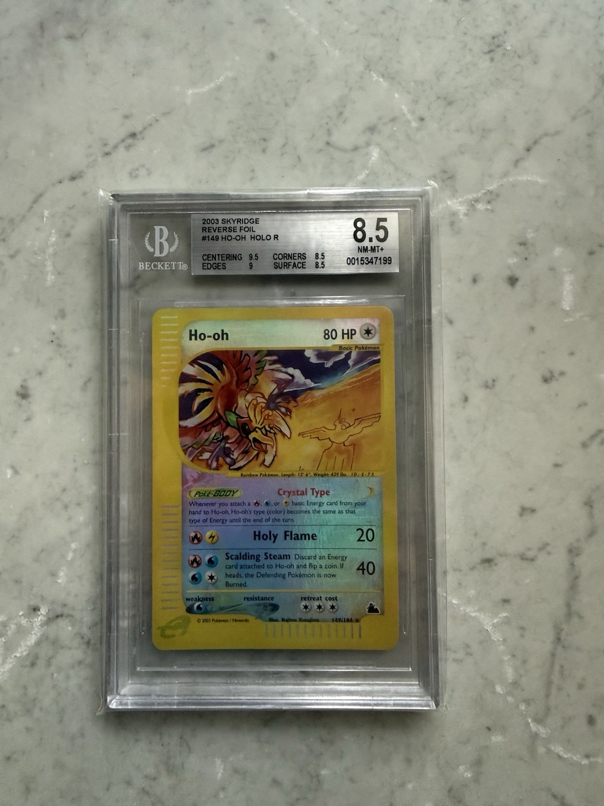 Pokemon BGS 8.5 Ho-Oh #149 Reverse Foil Skyridge 2003 English