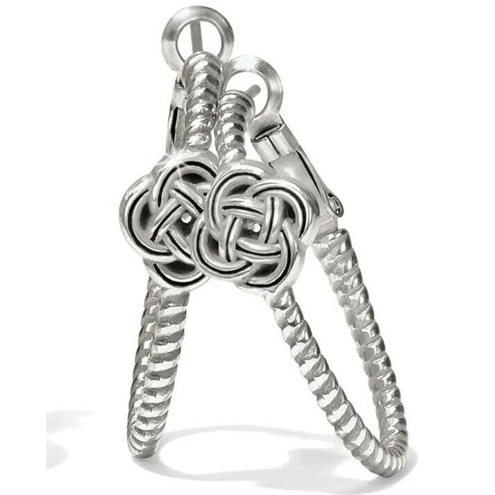 NWTag Brighton INTERLOK KNOT ROPE Lever Back Silver Earrings MSRP $44