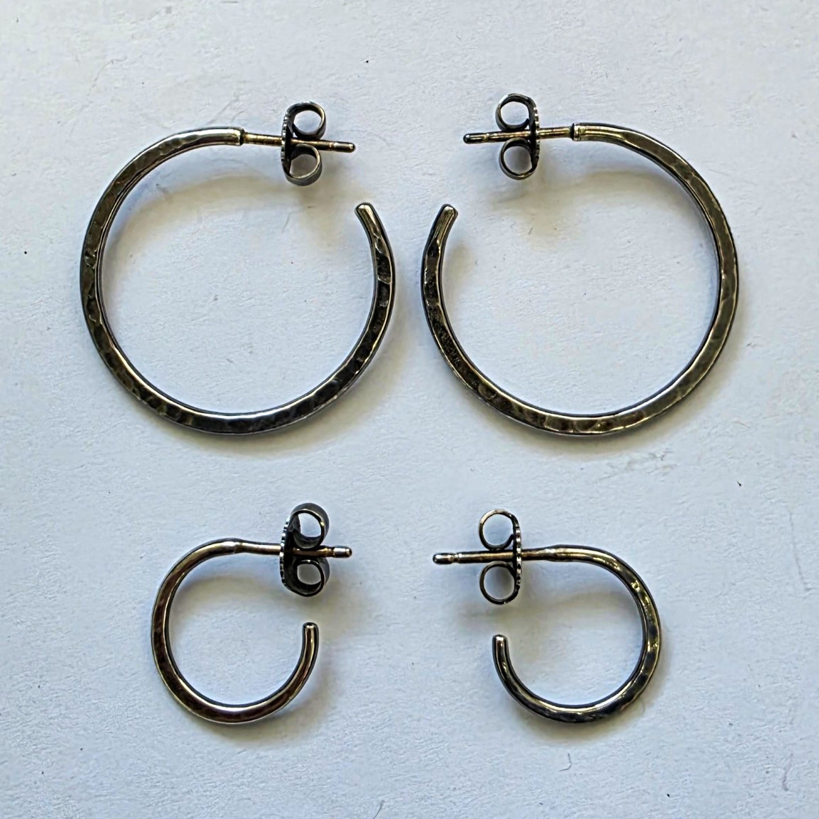 James Avery 2 Pair Sterling Silver Round Hoop Earrings Set, Butterfly Back James Avery 2 Pair Sterling Silver Round Hoop Earrings Set, Butterfly Back