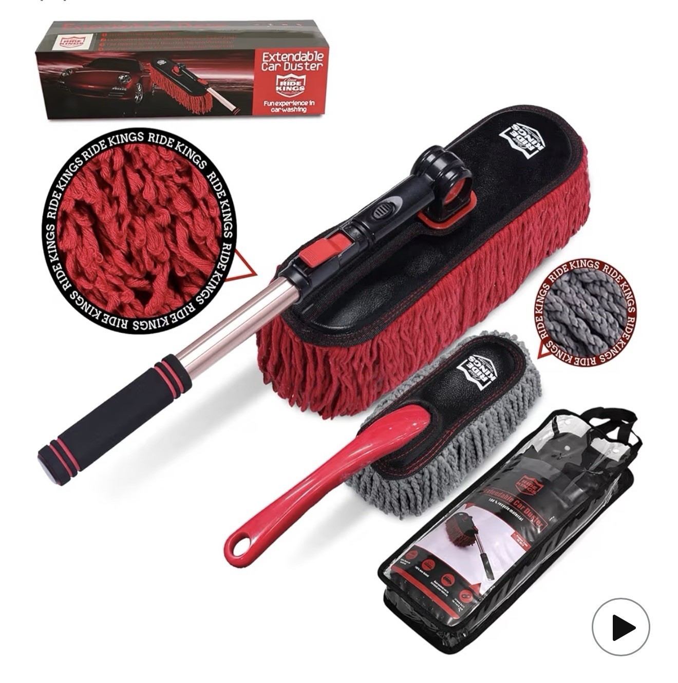 Car Duster Scratch Free Extendable Handle Exterior Cleaner Wax Cotton Truck SUV