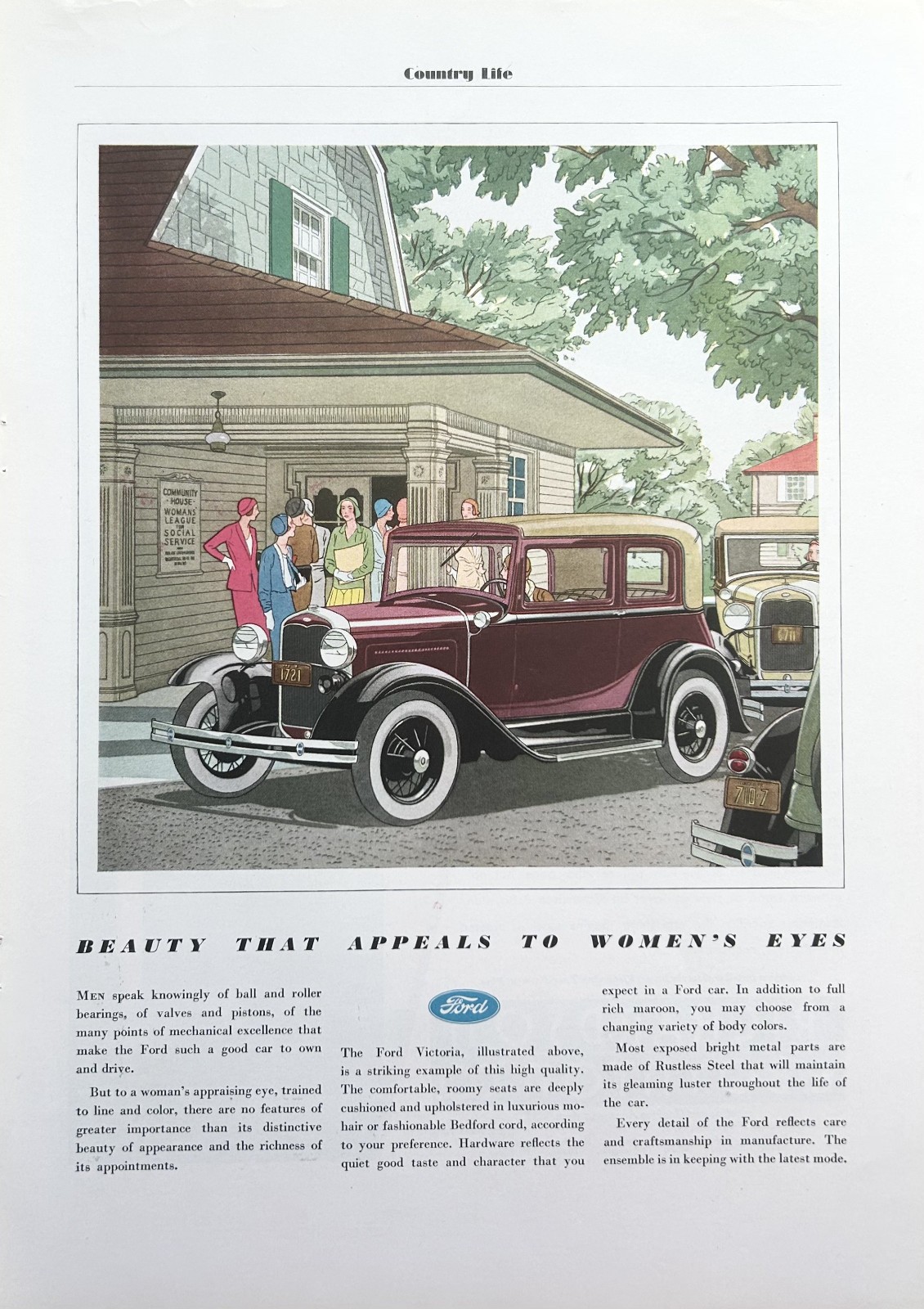 1931 Ad (10  X 14 inches) Ford Victoria 2-Door