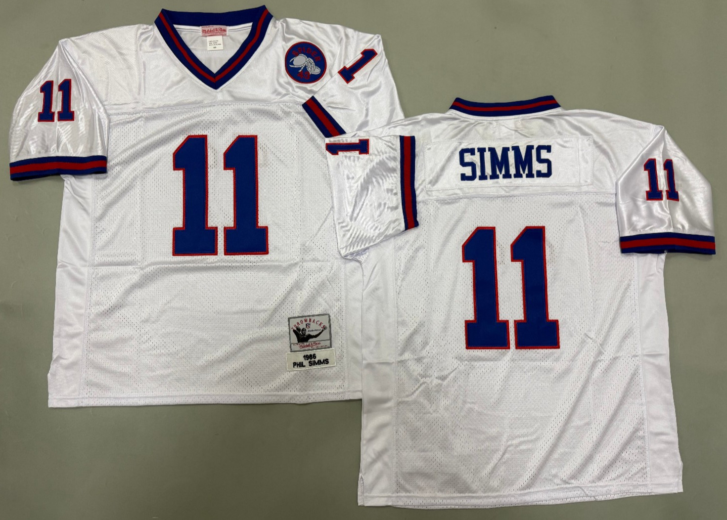 Vintage Phil Simms #11 Giants Throwback Stitched Jersey
