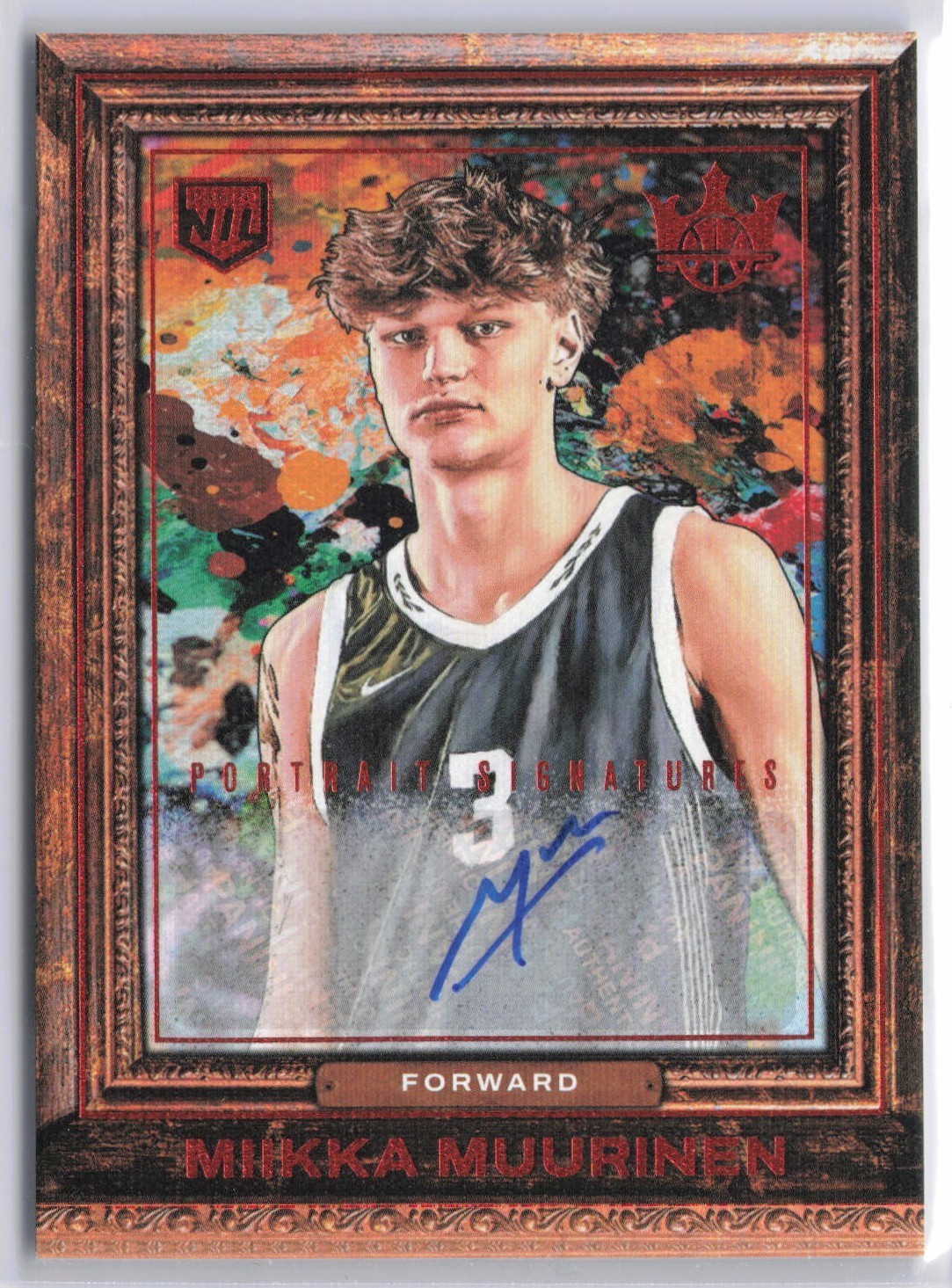 2025-26 Panini Court Kings Miikka Muurinen 28/35 Auto Portrait Signatures Amber