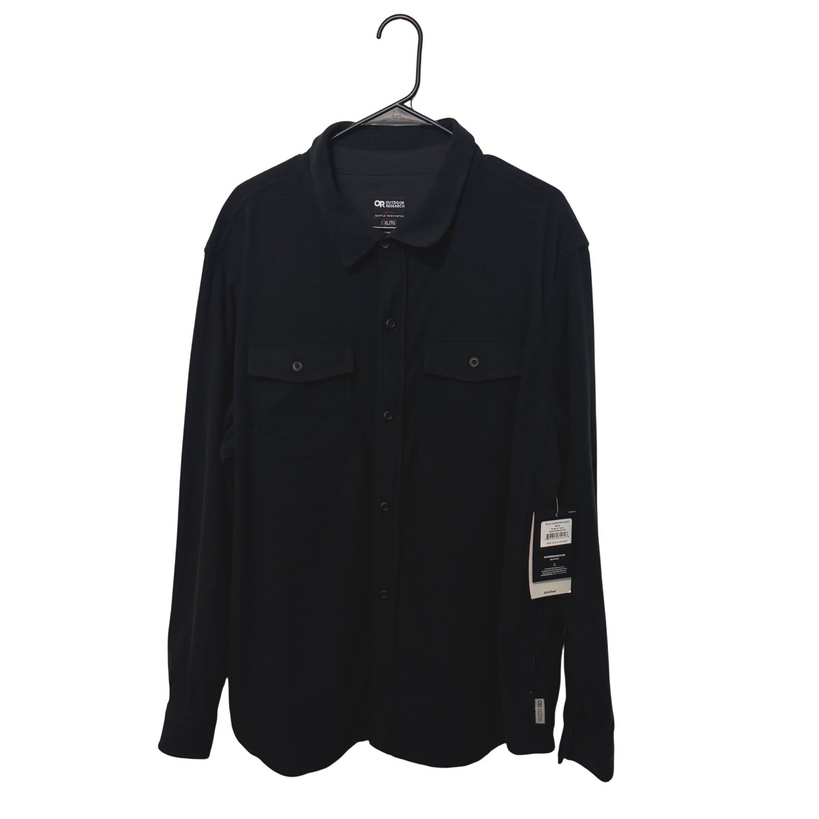 Outdoor Research Trail Mix Shirt Jacket Mens XL Black Micro Grid Fleece Shacket