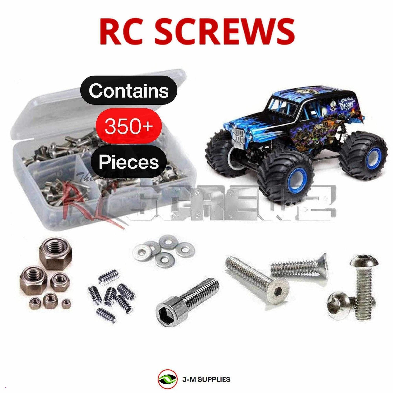 RCScrewZ Stainless Screw Kit los137 for Losi LMT 3S 4WD Monster LOS04021 | SET
