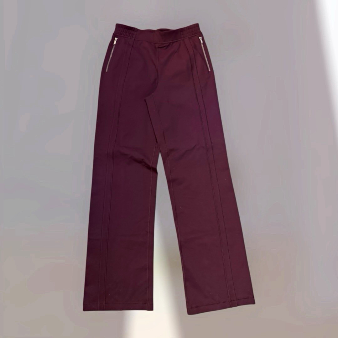 Lululemon Women’s Burgundy Straight Leg Pants Zip Pockets Stretch Size 6 Lululemon Women’s Burgundy Straight Leg Pants Zip Pockets Stretch Size 6