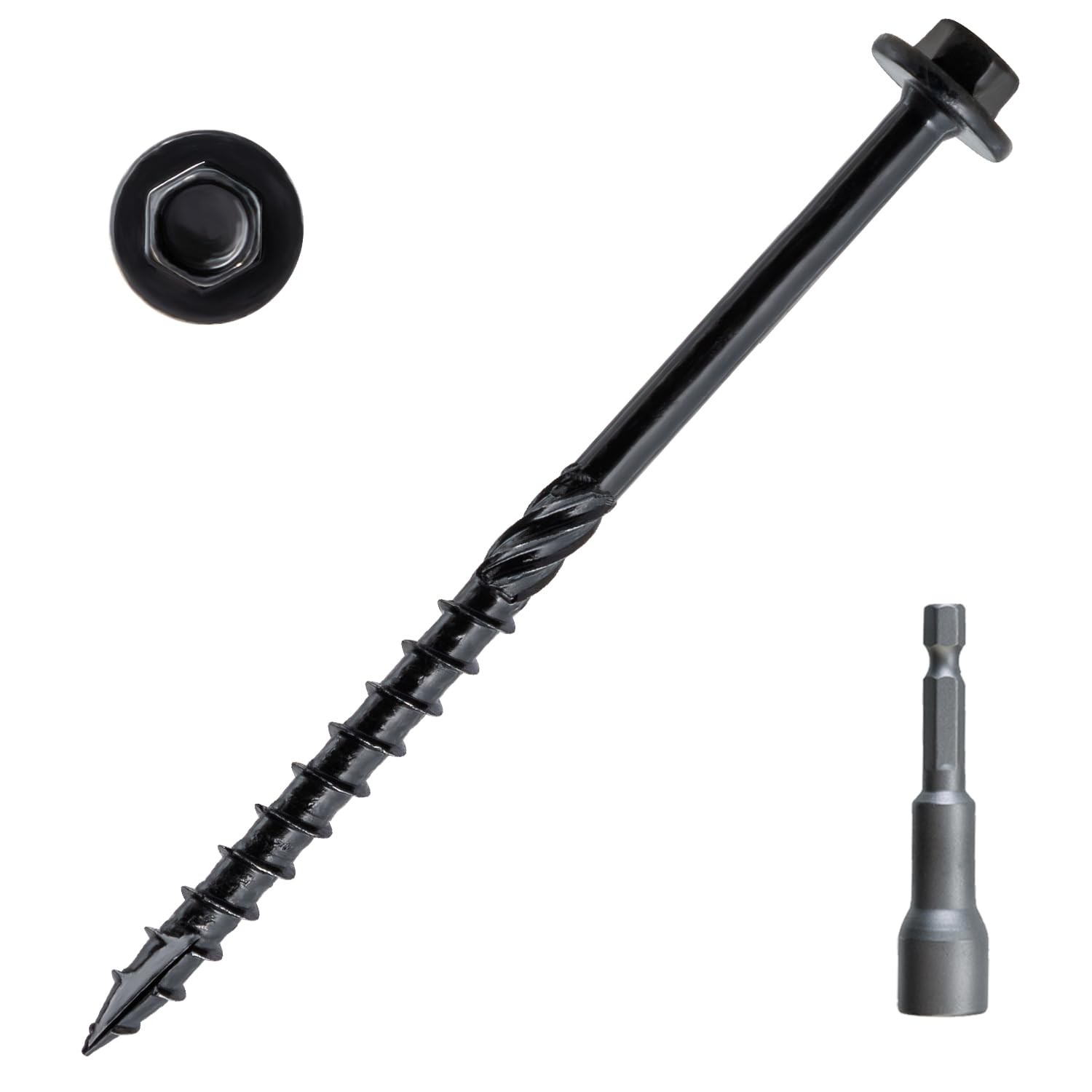 LIONMAX Structural Wood Lag Screws 4 Inch, 100-PCS, #14 X 4, Heavy Duty Rust