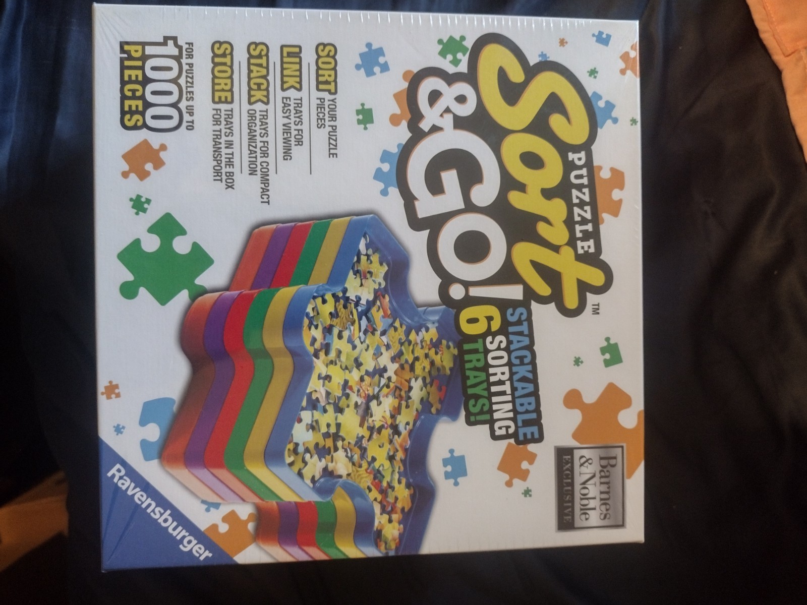 Ravensburger Sort & Go Puzzle Sorting Trays 6 Stackable Trays New Sealed B&N