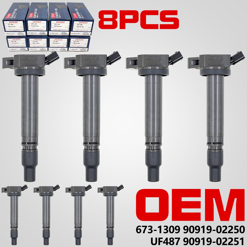 NEW 8PC DENSO GENUINE Ignition Coil for Toyota 673-1309 90919-A2005 90919-02250
