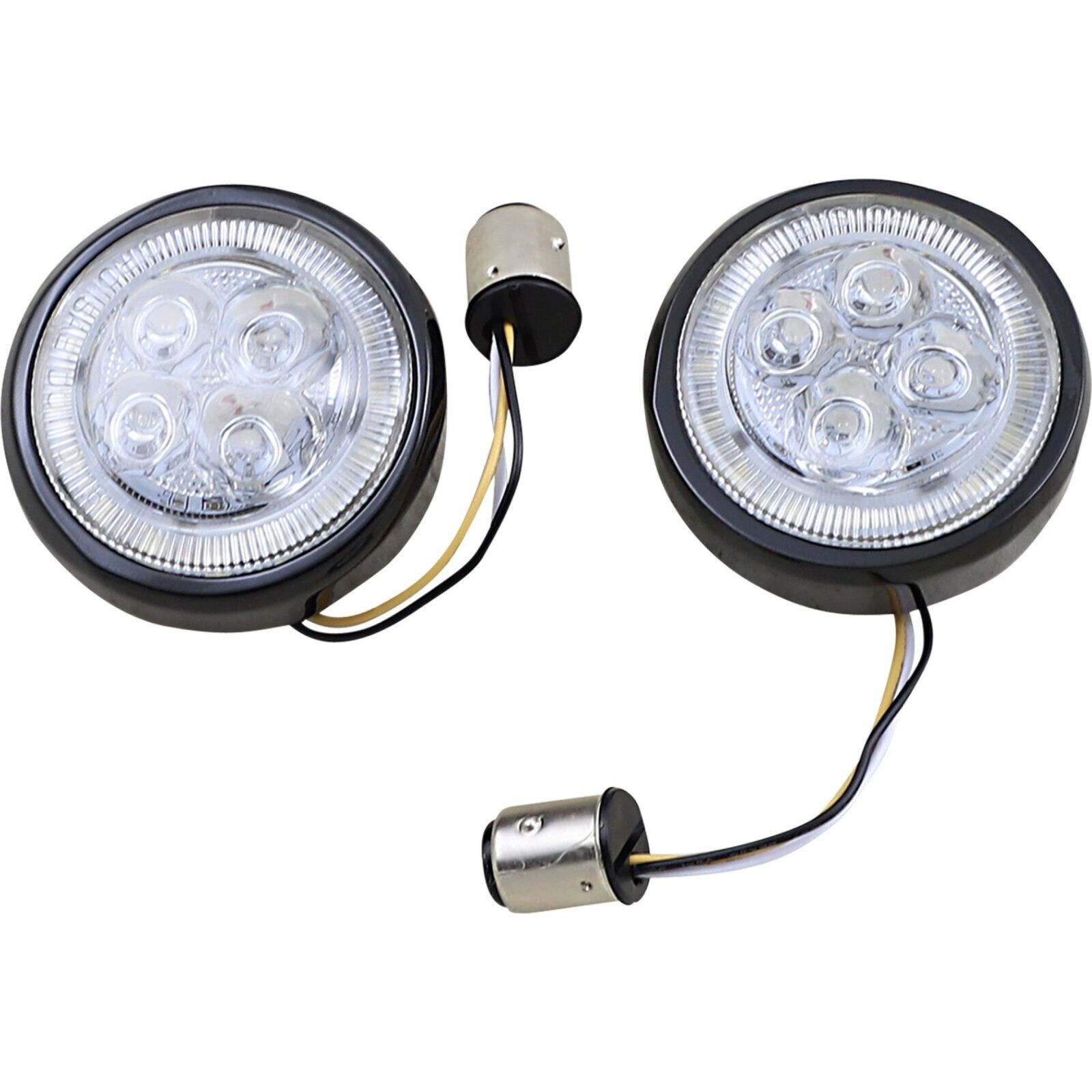 Open Box CIRO Fang® Signal Light Inserts — Front - Black - Amber Lens