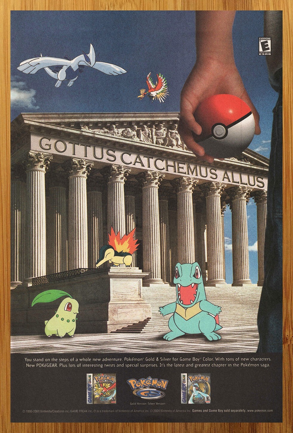 2000 Pokemon Gold/Silver Game Boy Color Print Ad/Poster Official Game Promo Art
