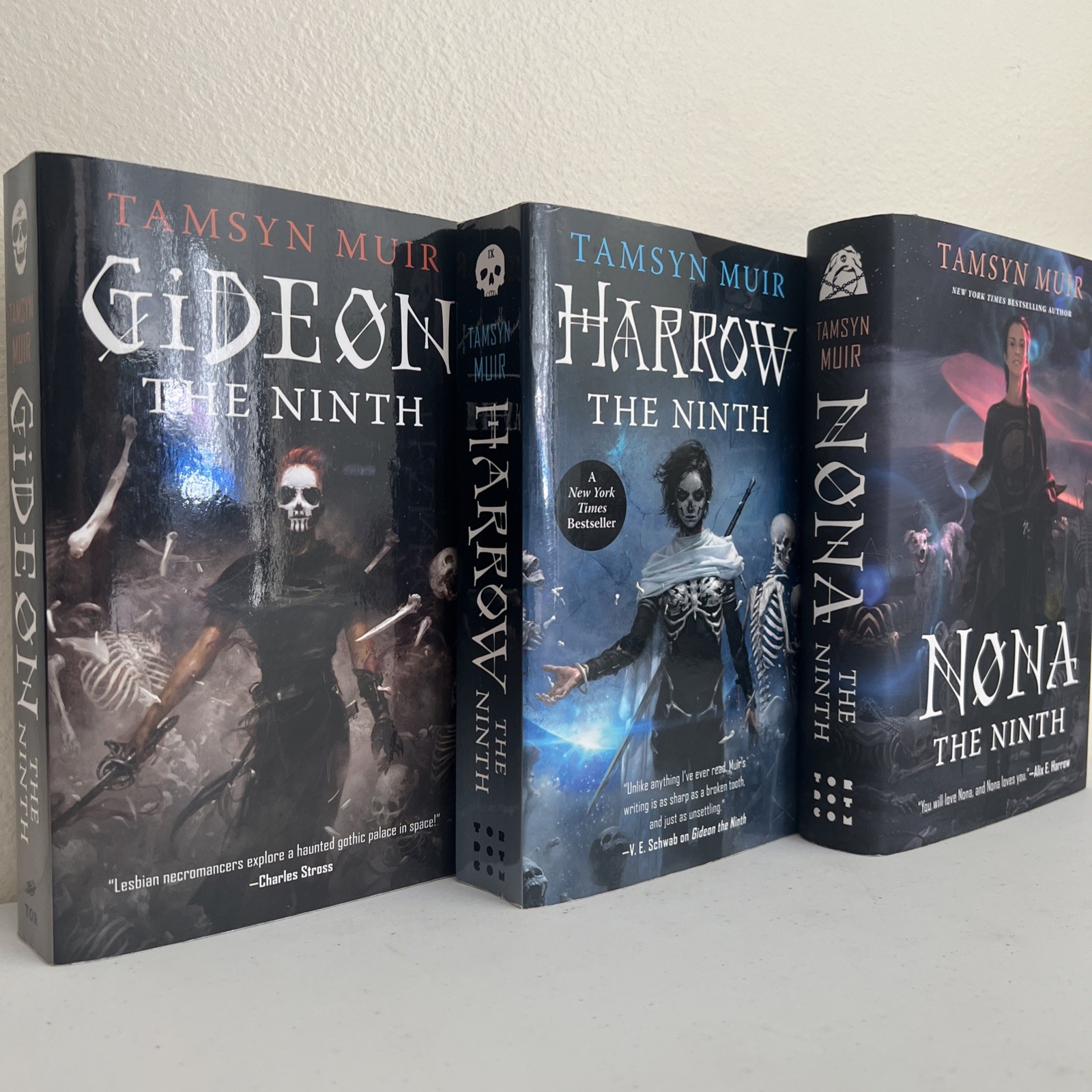 Tamsyn Muir novels Gideon the Ninth, Harrow the Ninth, Nona the Ninth science fi Tamsyn Muir novels Gideon the Ninth, Harrow the Ninth, Nona the Ninth science fi