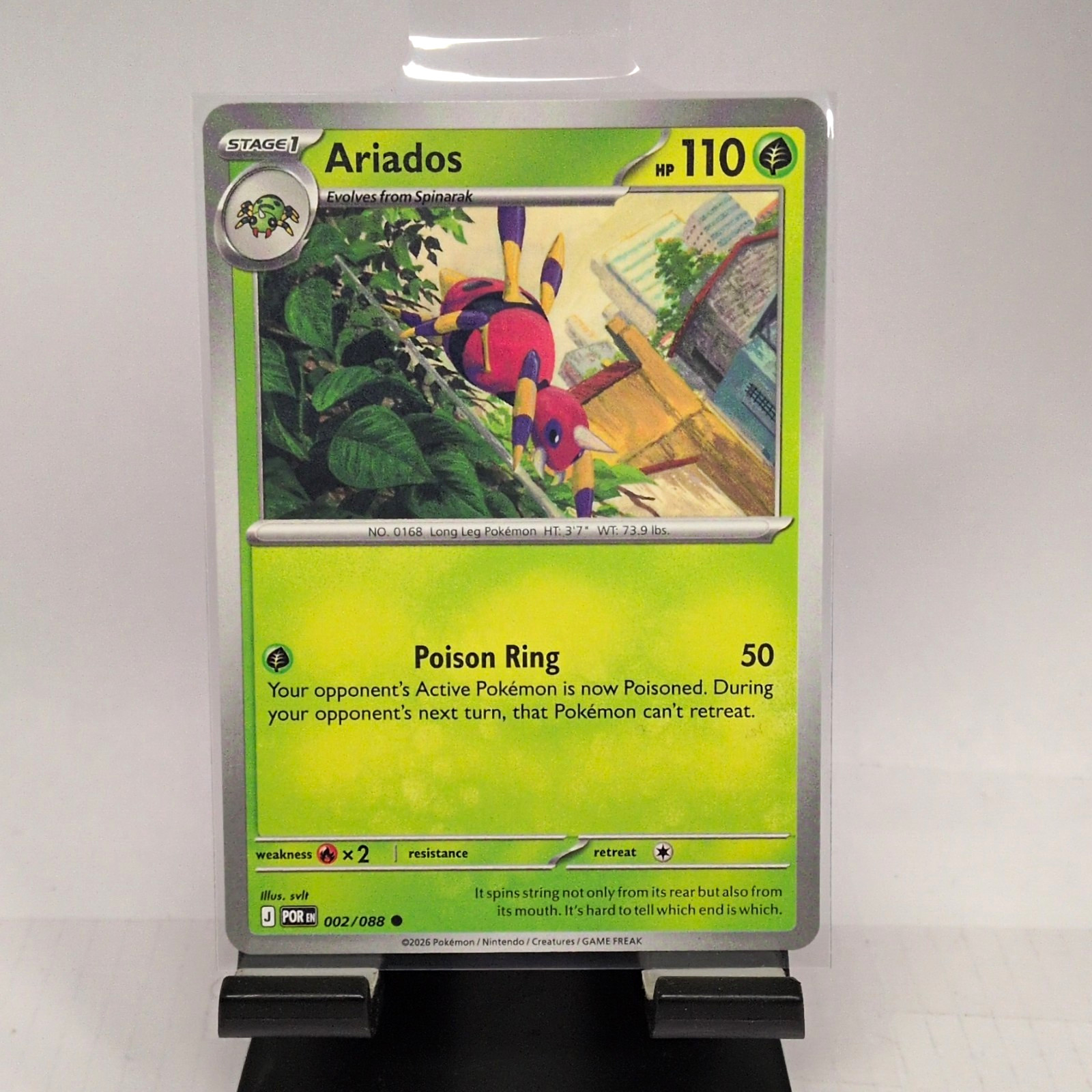 Nintendo Pokemon TCG Ariados 002/088 Paradox Rift Stage 1 Uncommon JP 110HP Nintendo Pokemon TCG Ariados 002/088 Paradox Rift Stage 1 Uncommon JP 110HP