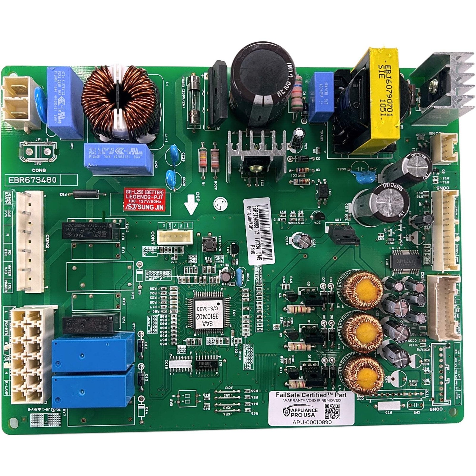 EBR67348003 LG Refrigerator Main Control Board Replacement