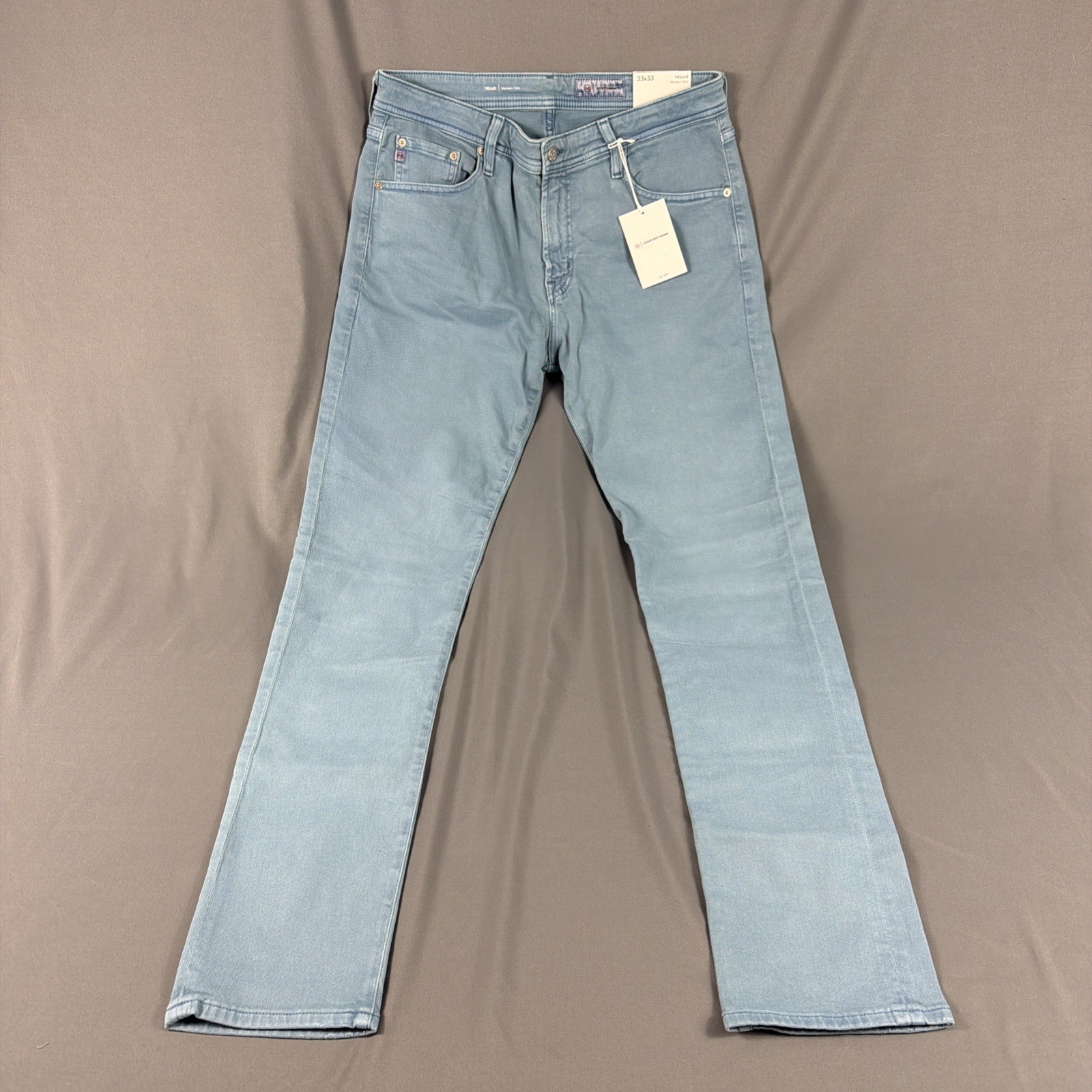 AG Jeans Tellis Modern Slim 33 x 33 7 Years Sulfur Clear Skies Cotton MSRP $235